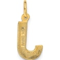 thumbnail image 4 of 14K Yellow Gold 14Ky Satin Diamond-Cut Letter J Initial Charm Made In United States c566j, 4 of 6