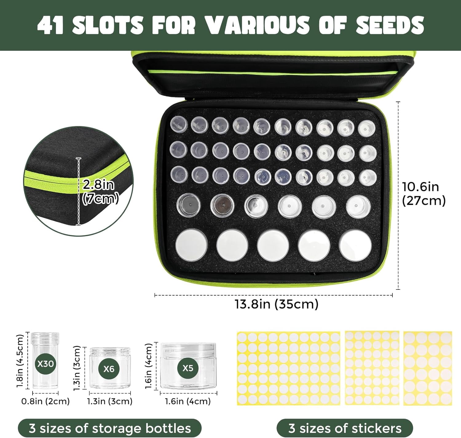Procase Black Polystyrene Sturdy Seed Storage Jar (41 Count)
