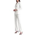 thumbnail image 4 of INSPIRE CHIC Women 2 Piece Pant Suits Set Long Sleeve Double Breasted Blazer Pants Large White, 4 of 5