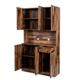 thumbnail image 3 of UWR-Nite Freestanding Kitchen Pantry Cabinet, Buffet Sideboard Storage Cabinet, Tall Wardrobe& Kitchen Cabinet with 6-Doors, 1-Open Shelves and 1-Drawer for Bedroom, Kitchen, 3 of 7