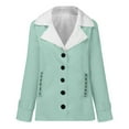 thumbnail image 7 of Women's Jacket Sherpa Fleece Lined Warm Winter Coat Button Down Casual Jacket with Pockets Mint Green M, 7 of 7
