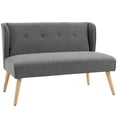 thumbnail image 2 of HOMCOM Modern Button Tufted Rubberwood Legs Loveseat, Grey, 2 of 9