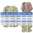 thumbnail image 2 of Vestidos Casuales Para Mujer, Blusas De Mujer De Moda Blusa de lino sintético con bordados para mujer, manga corta, cuello en V y botones, 2 of 8