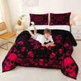 thumbnail image 3 of Homewish Boho Skull Full Size Comforter Sets,Hipple Mandala Bedding Comforter Set,Happy Halloween Duvet,Black Reversible,3-Piece,1 Comforter and 2 Pillowcases, 3 of 7