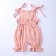 thumbnail image 2 of Body De Bebé Canastilla Onesies Para Niñas Pequeñas Moda Lindo Color Sólido Algodón Lino Volantes Frenillo Mono Rosa Odeerbi  LM103-9022, 2 of 9