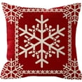 thumbnail image 4 of Set of 2 Sister Birthday Gift Joy Peace Noel Beautiful Snowflakes Body Red Cotton Burlap Linen Throw Pillow Case Cushion Cover Sofa Outdoor Decorative Square 18X18 Inches, 4 of 4