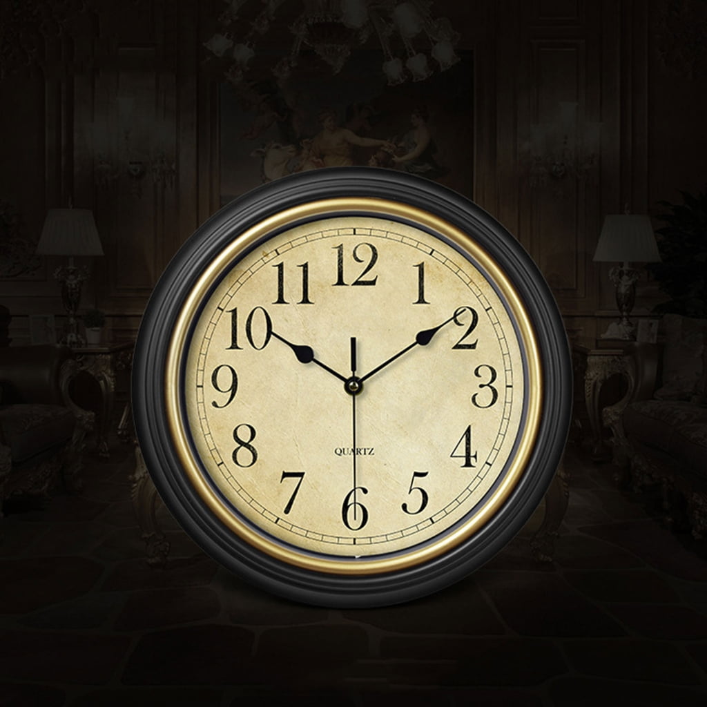 CIYISON Wall Clock 12'' Stylish Non Ticking Clocks Easy to Read Roman/Arabic Numerals