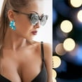 thumbnail image 4 of Glitter Rhinestone Statement Earrings for Women Fashion Bling Colorful Crystal Cluster Drop Dangle Earrings Prom Dress Jewerly, 4 of 14