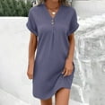 thumbnail image 3 of Womens T Shirt Dresses Summer Casual V Neck Short Sleeve Flowy Tshirt Dress Casual Loose Sundress, 3 of 5