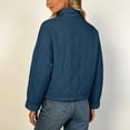 thumbnail image 6 of Casual Quilted Jackets for Women Ribbed Collar Long Sleeve Zip Front Loose Fit Fall Jacket, 6 of 8