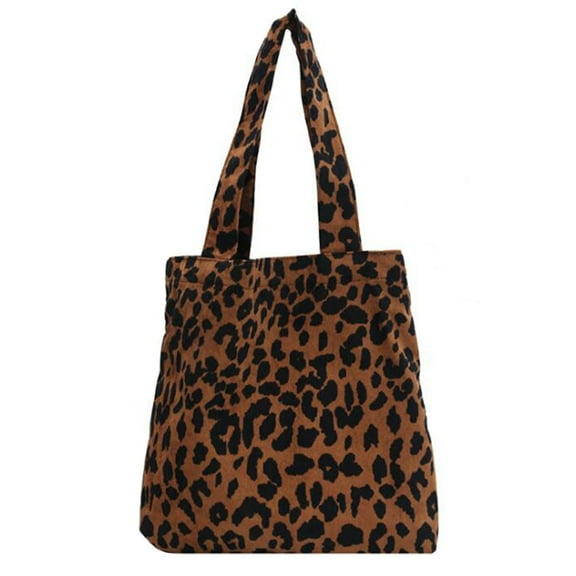 PBPBOX 1Pcs Women's Top Handle Handbag Polyester Leopard Stylish Storage Bag for Women