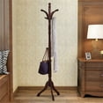 thumbnail image 2 of Wisfor Wooden Coat Rack Stand, Solid Beech Wood Hall Tree with 13 Hooks Height Adjustable Free Standing Entryway Garment Clothes Hanger Rack for Home Office, Stable Tri-Legged Base, 2 of 14