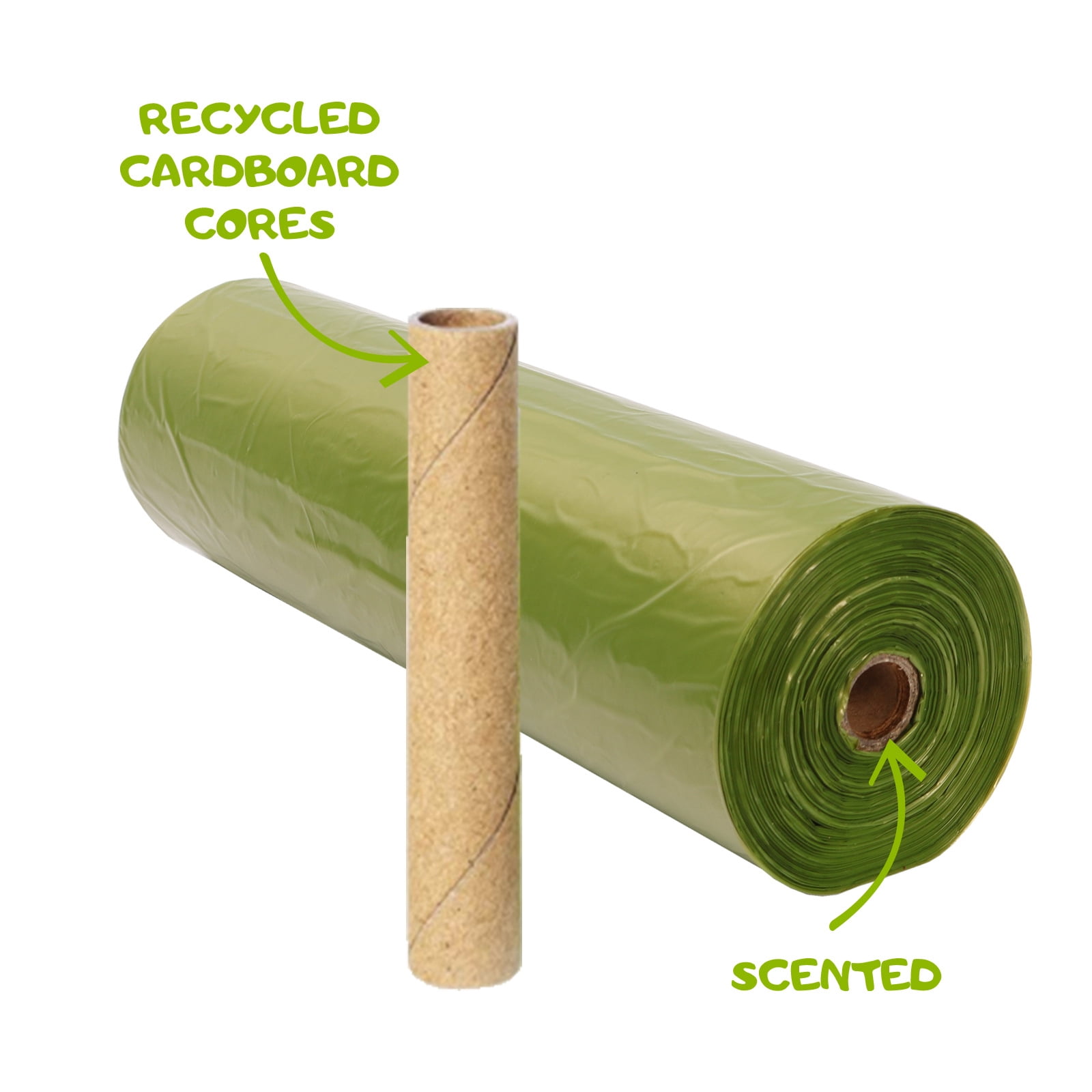 Dog Poop Bags with Dispenser Box, 300 Count Large Single Roll, Extra Thick 1.5 Microns Leak-Proof Pet Waste Bags, Sustainable HDPE Doggy Bags for Large & Small Breeds, 9" x 13" Heritage Forest Green