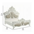 thumbnail image 6 of Kin King Size Bed, Ornate Vintage White, Tufted Beige Faux Leather, 6 of 7