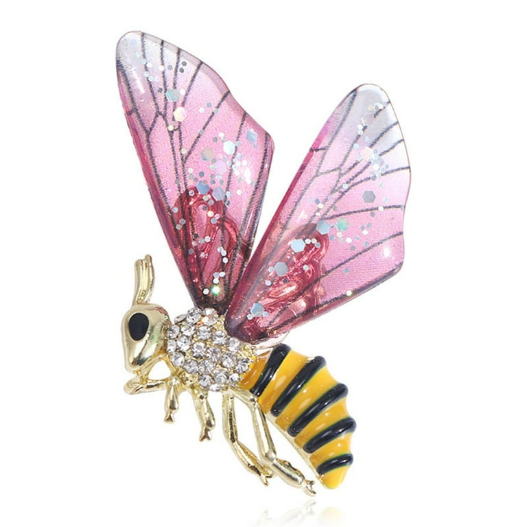 Temperament Party Brooch For Women Bee Dragonfly Exquisite Luxury Suit  Accessories Butterfly Shpae Brooch Drip oil Pin GREEN BEE