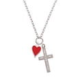 thumbnail image 2 of Delight Jewelry Silvertone Card Suit - Red Heart I Set You Apart Engraved Cross Zoey Necklace, 28", 2 of 4