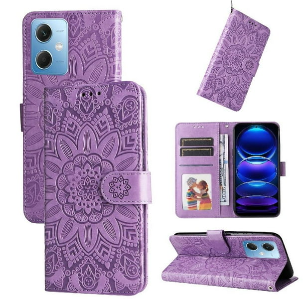 Funda tipo cartera GANGXUN para Xiaomi Redmi Note 12 5G , diseño girasol, cuero PU, soporte, cierre magnético, tarjetero