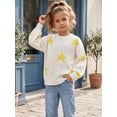 thumbnail image 5 of Afdoent Girls Sweaters Star Pattern Knitted Sweater Cozy Casual Crewneck Pullover for Kids 10-12 Years, 5 of 7