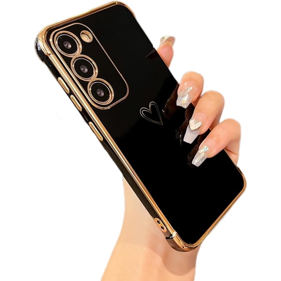 Samsung Galaxy S23 5G Case, Cute Love Hearts Plating Edge, Camera Protection, 6.1"