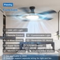thumbnail image 2 of Ceiling Fans with Lights, 52 inch Flush Mount Ceiling fan with Remote Control, Low Profile Ceiling Fan for Bedroom, Farmhouse, Reversible, 3CCT, Dimmable, Noiseless DC Motor, Black, 2 of 9