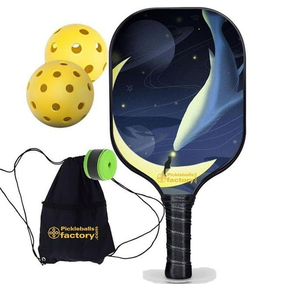 Pickleball Factory PB00015-12-C Best Pickleball Paddle - Whale Fall Pro Pickleball Paddles, Outdoor Pickle Balls Pickleball Connect, Carbonfiber Graphite
