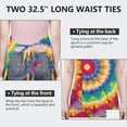 thumbnail image 6 of Rainbow Tie Dye Mandala Pattern Apron-Garden Aprons for Women with Pockets-Cotton Linen Waterproof Kitchen Cooking Gardening Aprons Adjustable for Kitchen,Cooking,BBQ and Salon 33x27 Inch, 6 of 7