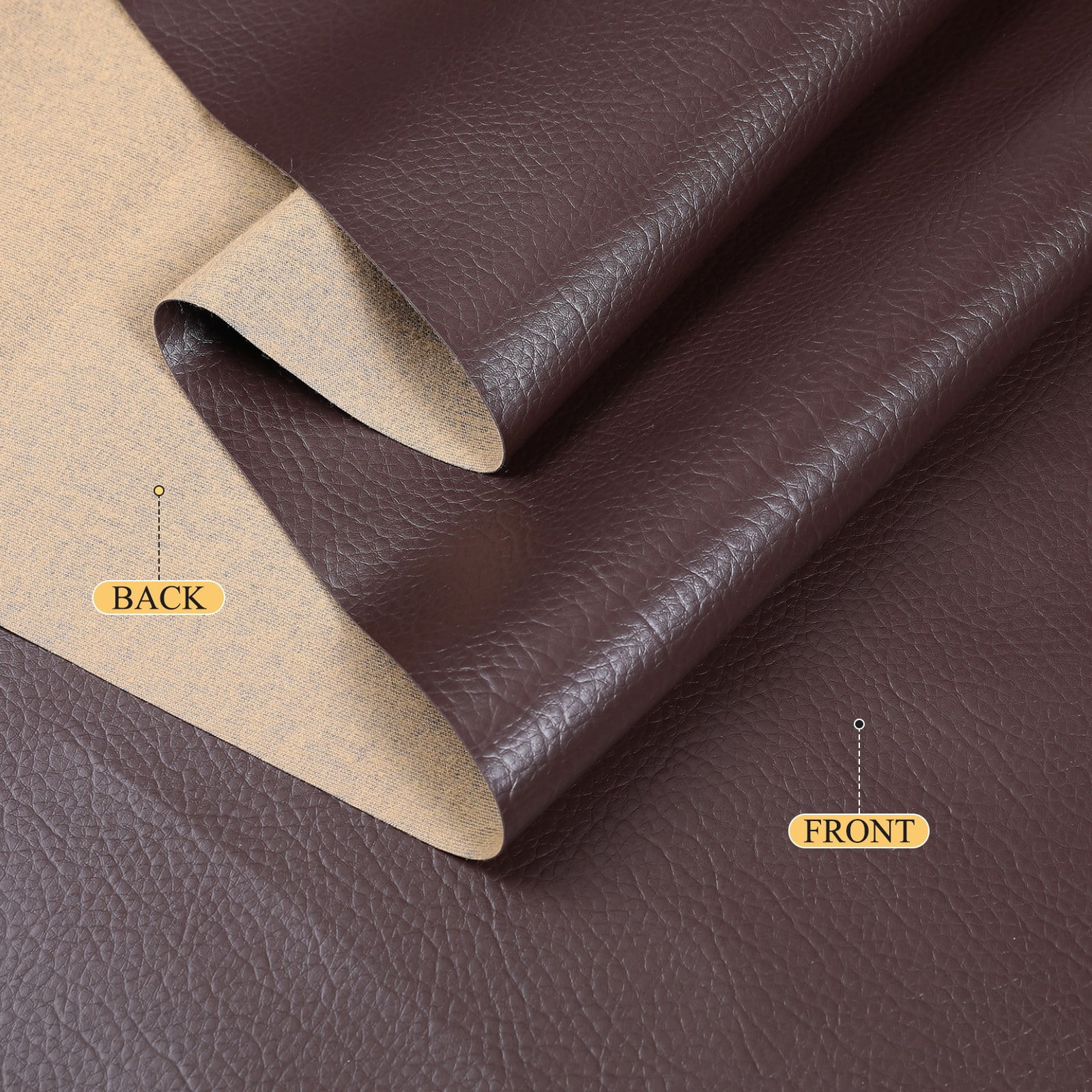 ANMINY Litchi Pattern Faux Leather Fabric, 1 Yard, 55in Wide Upholstery Leather for Headboard, Wall Decor, Sofa, Crafts, Sewing, Wallets, Handbags