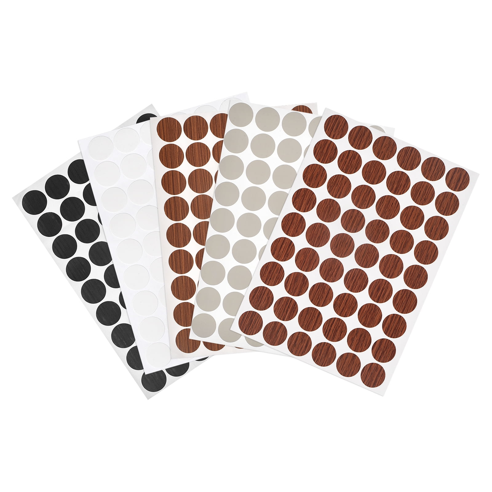 Uxcell 21mm Dia PVC Self Adhesive Screw Hole Cover Stickers 5 Color