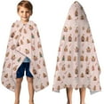 thumbnail image 3 of Pink Christmas Gingerbread House Pattern Hooded Bath Towel，50"x30" for Ages 3 To 12 Kids, Quick Dry Lightweight Soft Microfiber Hood Beach Towel Cover Up for Kids, 3 of 7