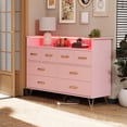 thumbnail image 3 of Commode Haute à 8 Tiroirs en Bois avec Station de Recharge et Musique - Synchronisation des Lumières DEL RVB. Organisateur de Garde-Robe Moderne avec Application - Fonctions Contrôlées et Commande Vocale. Égratignures, 3 of 5