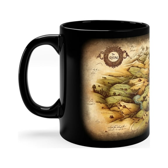 The Hobbit The Shire Map Ceramic Mug- for Story lover 11oz Black Mug