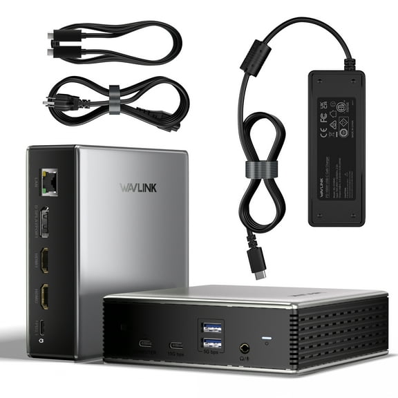 WAVLINK Triple Display USB Dock Station with 140W Charging, Laptop Dock with 8K HDMI & Displayport, RJ45, Up to 10Gbps USB-C Data Transmission for MacOS & Windows