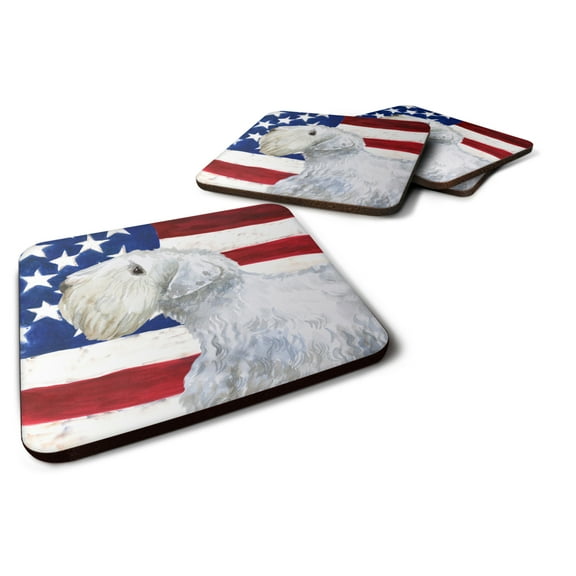 Sealyham Terrier Patriotic Foam Coaster Set of 4