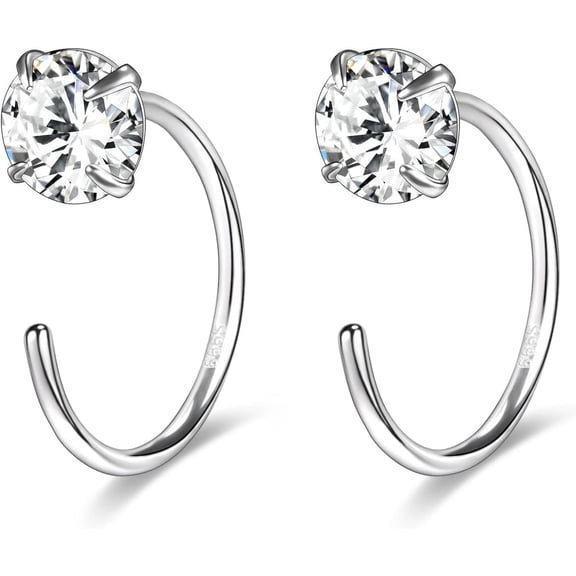 Half Hoop Earrings 925 Sterling Silver Tiny Huggie Hoop Small Comfy Half Hoop C Hoop Earrings For Women[Z8016]