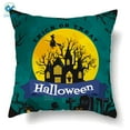 thumbnail image 3 of Deago Happy Halloween Throw Pillow Covers Pumpkin Bat Witch Castle Cushion Case Home Party Decoration (2PCS, 18"x18"), 3 of 11