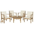 thumbnail image 3 of SAFAVIEH Outdoor Collection Anaheim 5-Piece Coffee Set Natural/Beige, 3 of 7