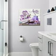 thumbnail image 2 of Purple Lavender Bathroom Wall Art Rustic Lavender Bathroom Pictures for Wall Farm Flowers Purple Candles Canvas Painting Farmhouse Framed Artwork for Bathroom Spa 12"x16", 2 of 6
