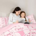 thumbnail image 4 of Manfei Ribbon Bow Tie E Personalized Initial Bedding Comforter Set 7 Pieces for Kids Girls,Teens Vintage Polka Dots Full Bedding Set,Pink Reversible,Ultra Soft Home Decor, 4 of 7
