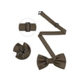 thumbnail image 4 of INSPIRE CHIC Men's Grids Patterned Solid Color Adjustable Pre-tied Bow Tie Coffee, 4 of 4