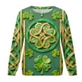 thumbnail image 4 of Aobny Oversized Shirts for Women Clovers St Patrick's Tops Pullover Long Sleeve Green Crew Neck Funny Christmas Shirts,L, 4 of 7