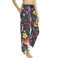 thumbnail image 2 of Disketp Mushrooms Snails Butterflies Print Women'S Comfy Pajama Pants Casual Drawstring Palazzo Lounge Wide Leg Pants, 2 of 9