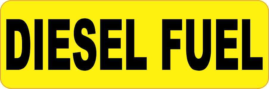 Details about   30 DIESEL FUEL STICKERS RED TEXT ON YELLOW 
