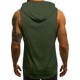 thumbnail image 5 of Mens Sweatshirts Hoodies Fitness Muscle Print Sleeveless Hooded Bodybuilding Pocket Tight-drying Tops, 5 of 7