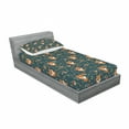 thumbnail image 2 of Pine Cone Fitted Sheet & Pillow Sham Set, Baby Fox with Basket of Raspberry Leaf Herbs Forest Animal Childish Cartoon, Decorative Printed 2 Piece Bedding Decor Set, Twin, Multicolor, by Ambesonne, 2 of 2