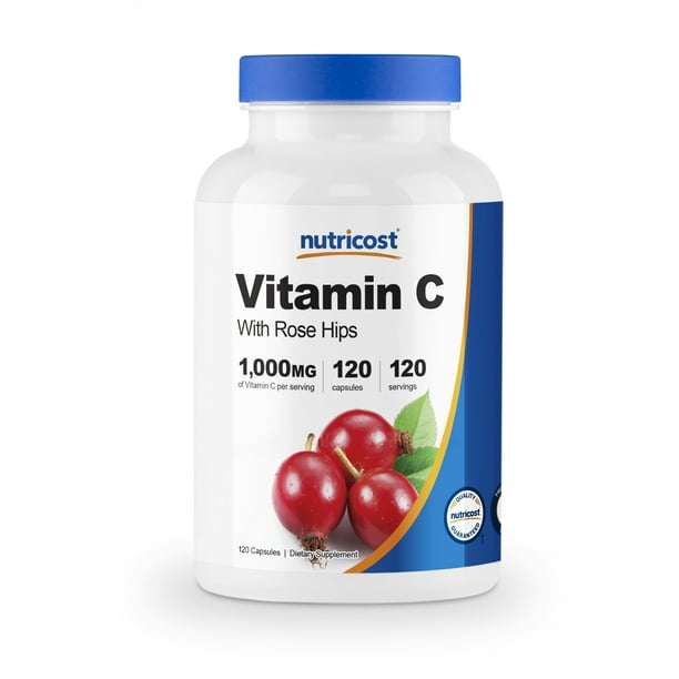 Nutricost Vitamin C with Rose Hips 1025mg, 120 Capsules Vitamin C 1