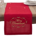 thumbnail image 1 of SARO 0141.R1490B Merry Christmas Embroidered Holly Design Table Runner, 1 of 1