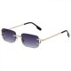 thumbnail image 1 of Wekity Vintage Rimless Rectangle Sunglasses Tinted Lens Gold Metal Frameless Eyewear Sunglasses For Women Men, 1 of 5