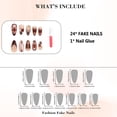 thumbnail image 4 of Uñas postizas IMRAIN Almond medianas marrón con flores 24 piezas, 4 of 7