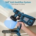 thumbnail image 2 of 800W Paint Sprayer, 1400ml Electric HVLP Portable Paint Spray Gun, Electric Spray Paint Gun, 5 Brass Nozzles, Easy to Clean for Furniture Home and Outdoors, Painting Projects, Blue, 2 of 9