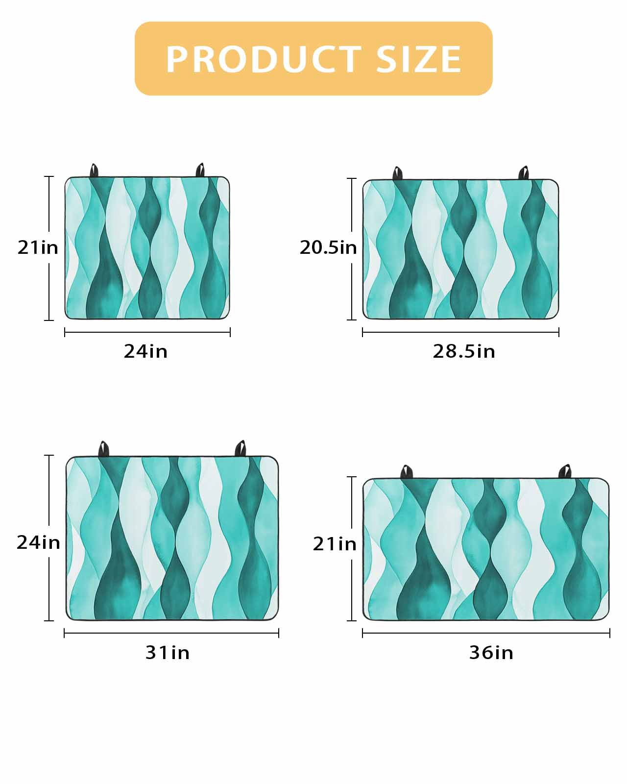 nqOlkjepod Large Induction Cooktop Protector Mat 24"x21", Turquoise Stripes Stove Top Covers for Electric Stove, Vintage Farmhouse Ripple Texture Art Stove Burner Cover Mats, Glass Top Stove Cover